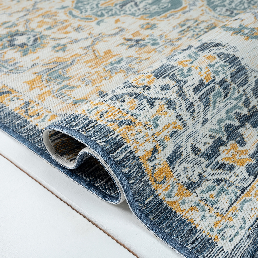 Fadika Blue 5'3 x 7' Indoor/Outdoor Rug - Thumbnail - Image 7