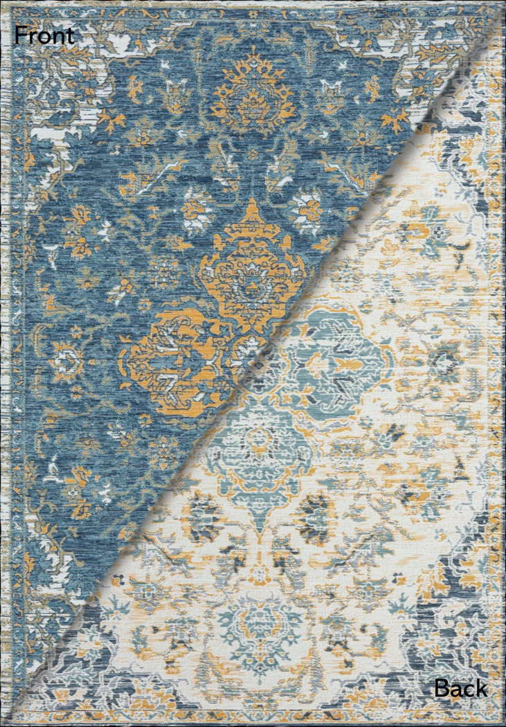 Fadika Blue 7'10 x 9'10 Indoor/Outdoor Rug - Thumbnail - Image 5