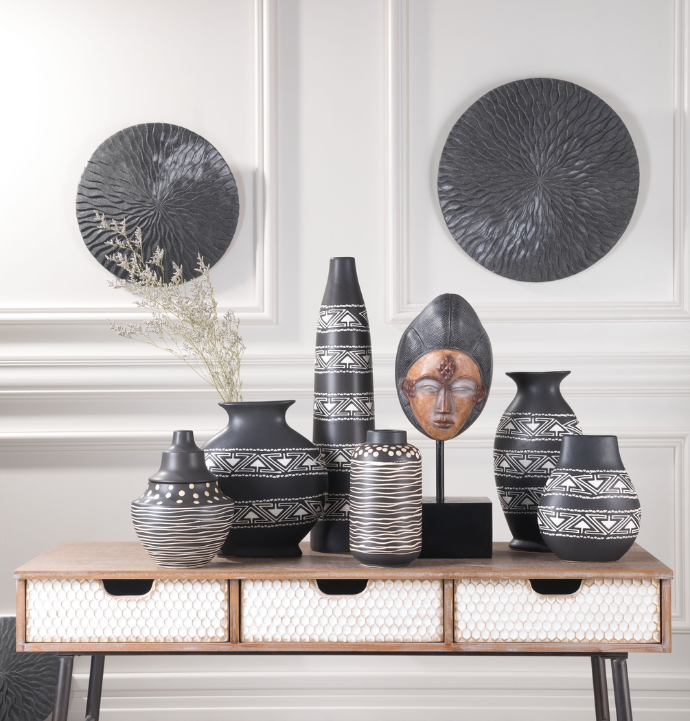 Faerir Gray Large Outdoor Round Wave Plaque - Thumbnail - Image 2