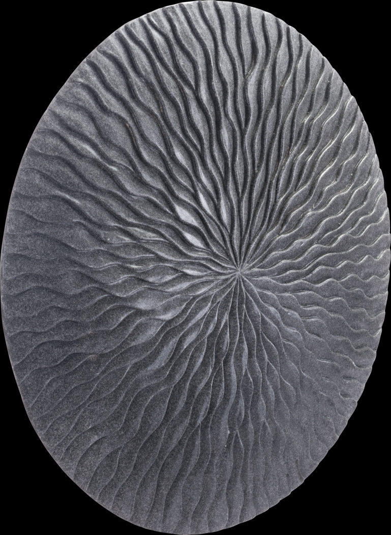 Faerir Gray Large Outdoor Round Wave Plaque - Thumbnail - Image 1