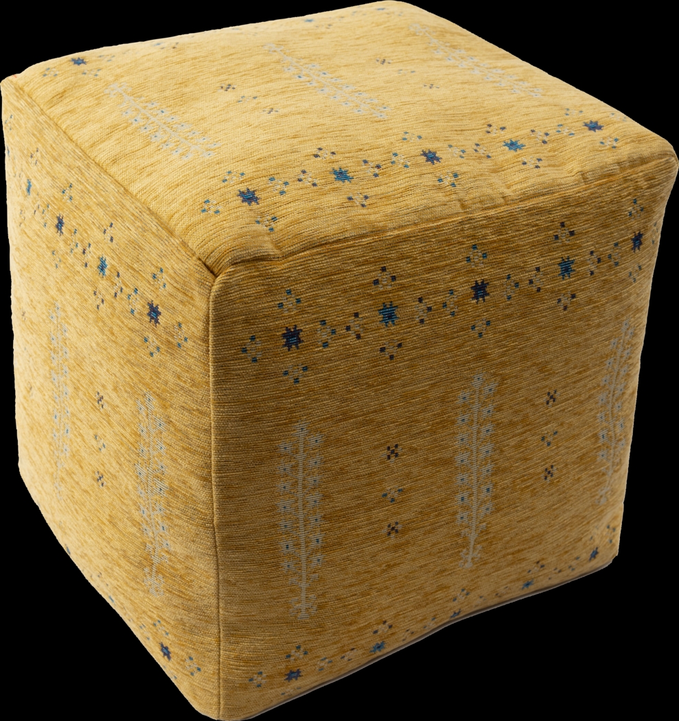 Faesia Yellow/Blue Pouf - Thumbnail - Image 4