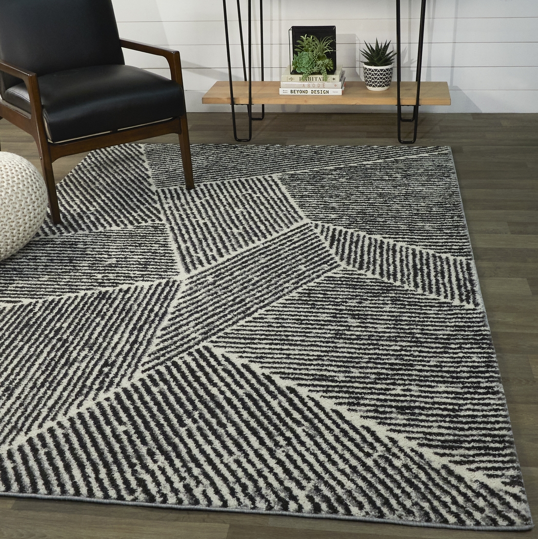 Faippen Gray/White 7'10 x 10' Rug - Thumbnail - Image 2