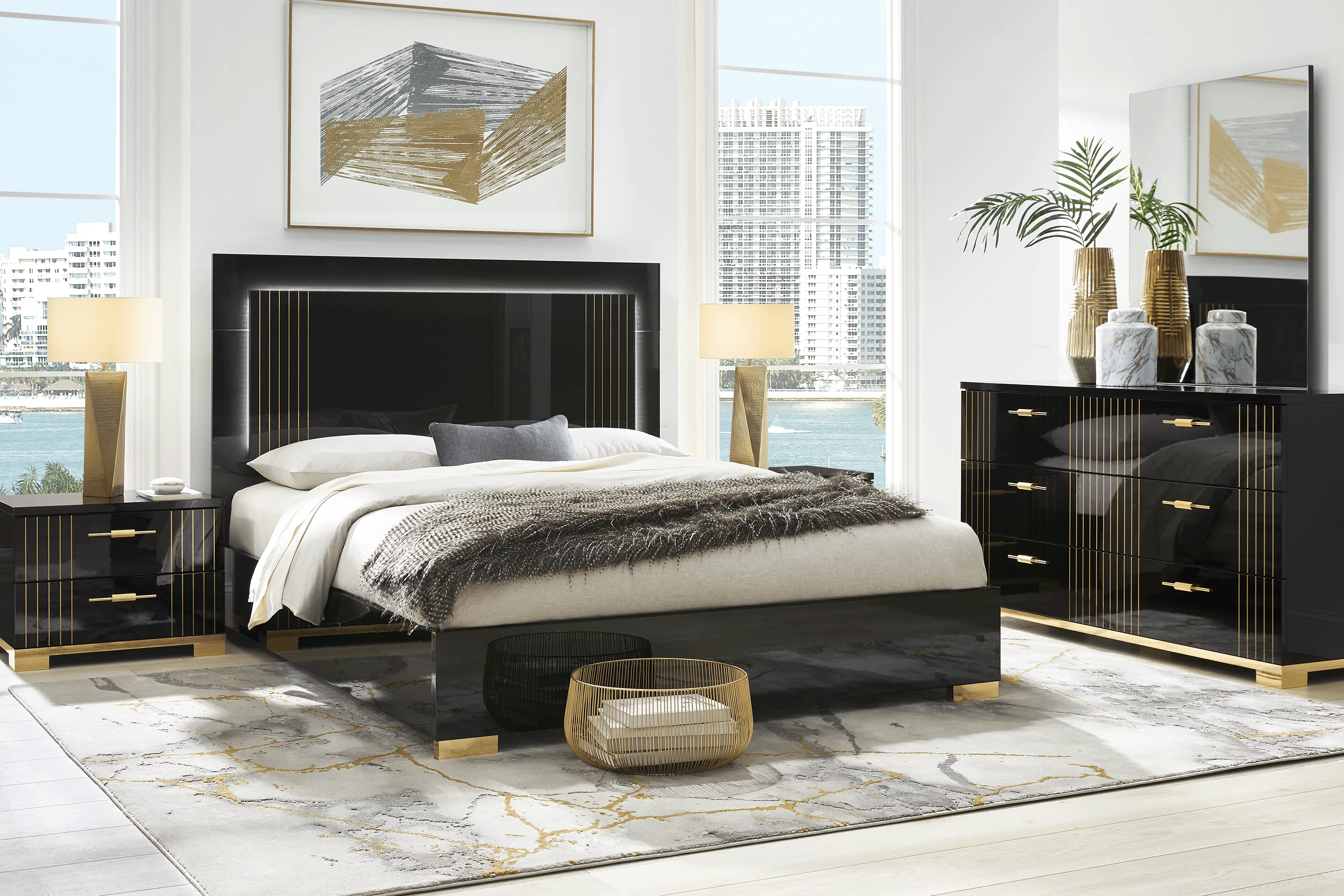 Fairbanks Black 3 Pc King Bed - Thumbnail - Image 2
