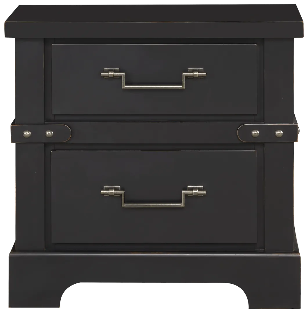 black nightstand with usb