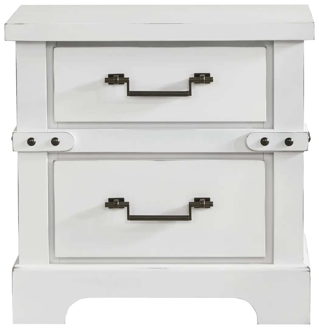 white nightstand with usb
