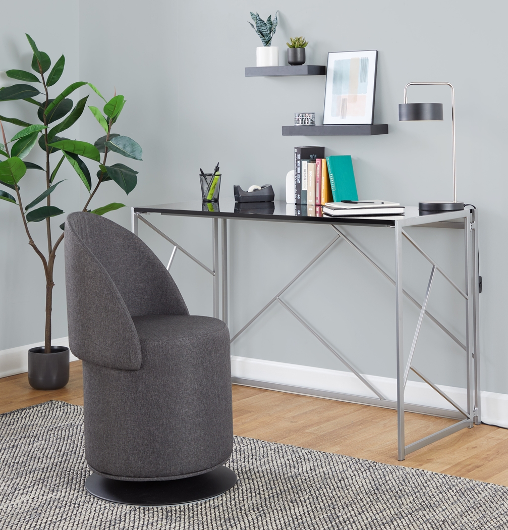 Fairington Charcoal Swivel Accent Chair - Thumbnail - Image 12