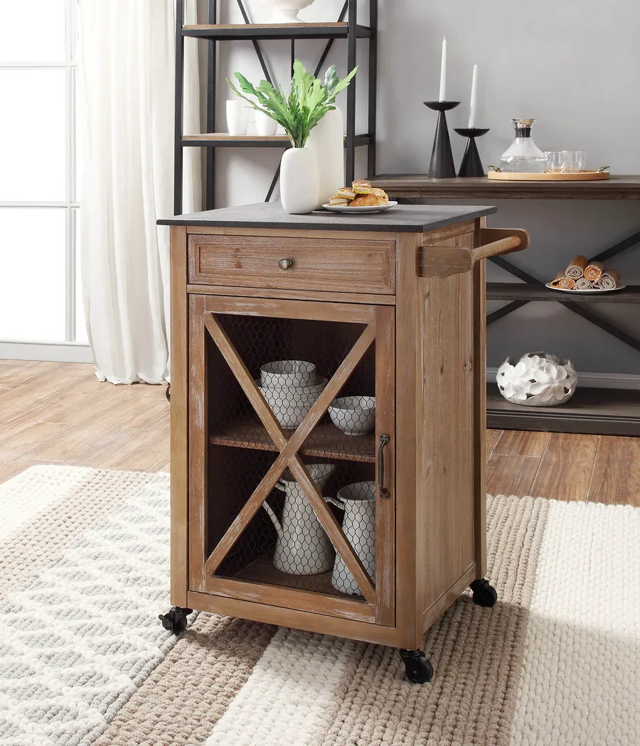 Fairwold Brown Bar Cart - Thumbnail - Image 2
