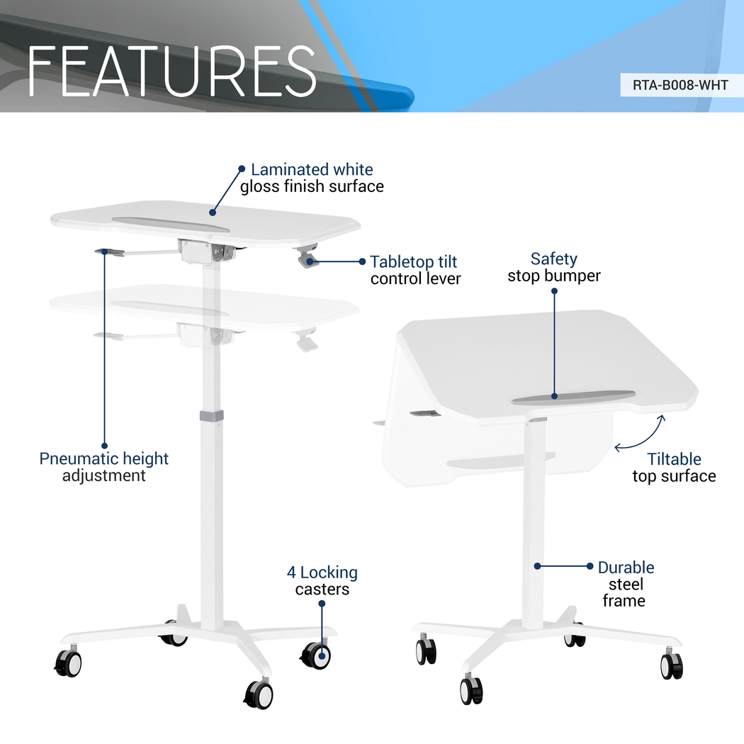 Falindi White Adjustable Desk - Thumbnail - Image 3
