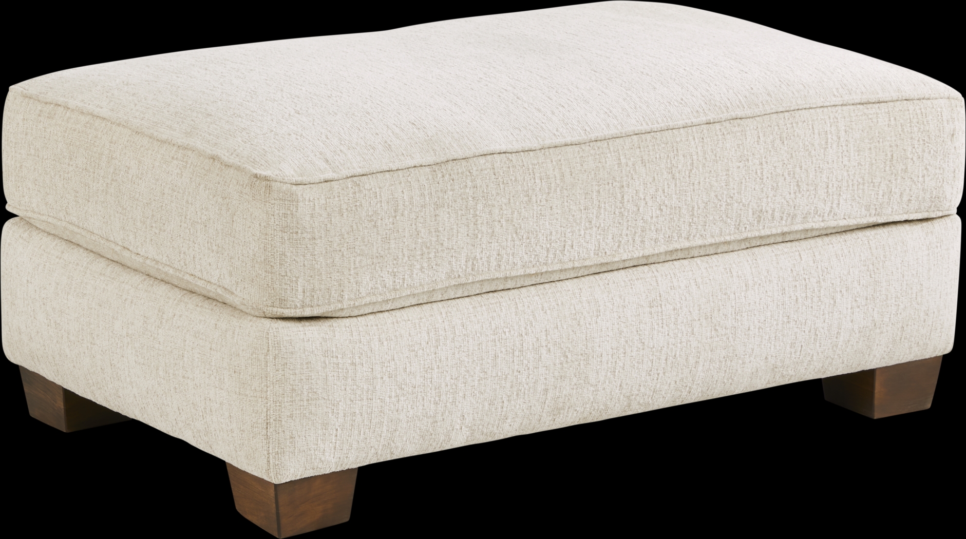 Fallon Ivory Ottoman - Thumbnail - Image 1