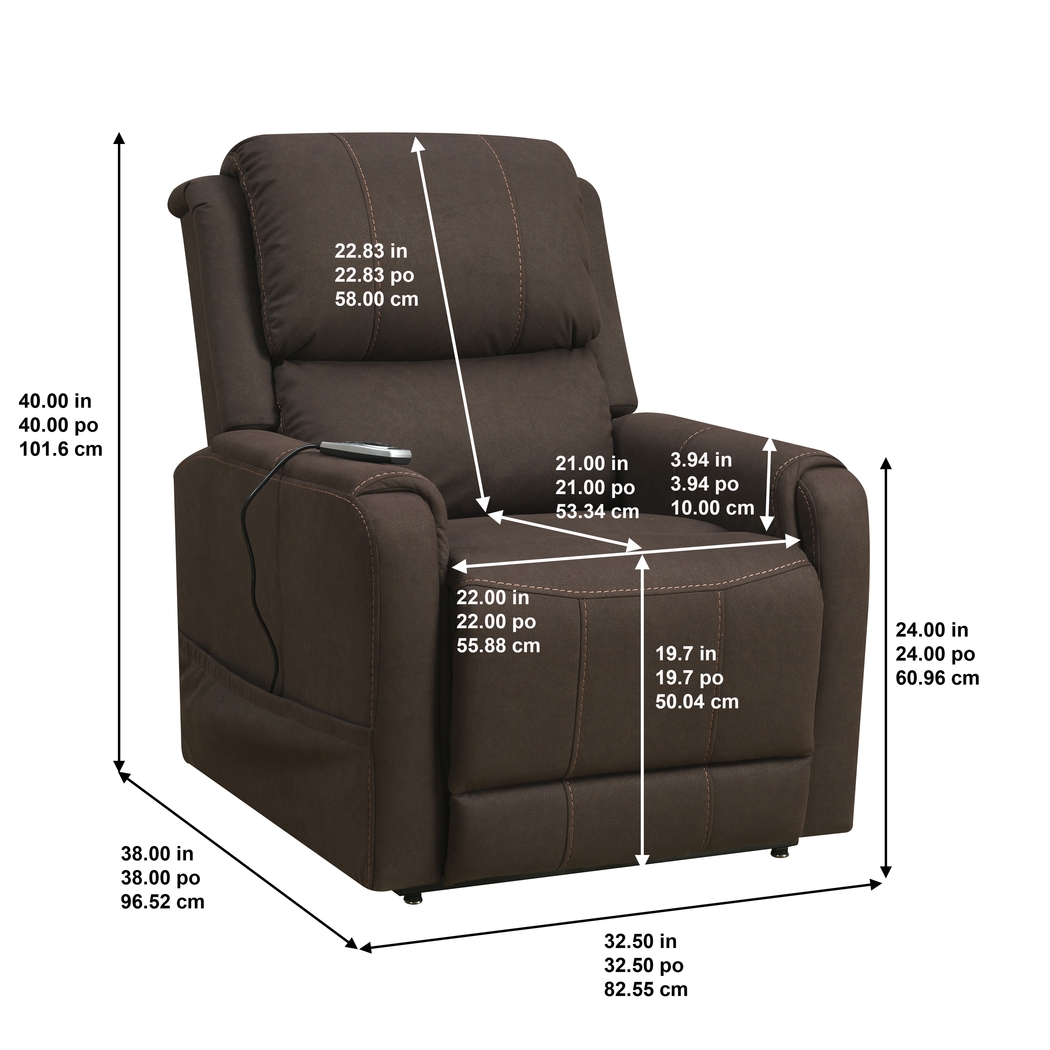 Fallowvalley Brown Lift Chair Power Recliner - Thumbnail - Image 10