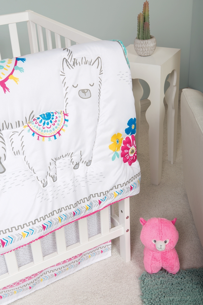 Fancy Llama White 4 Pc Baby Bedding Set - Thumbnail - Image 13