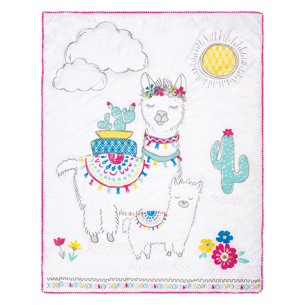 Fancy Llama White 4 Pc Baby Bedding Set - Thumbnail - Image 5