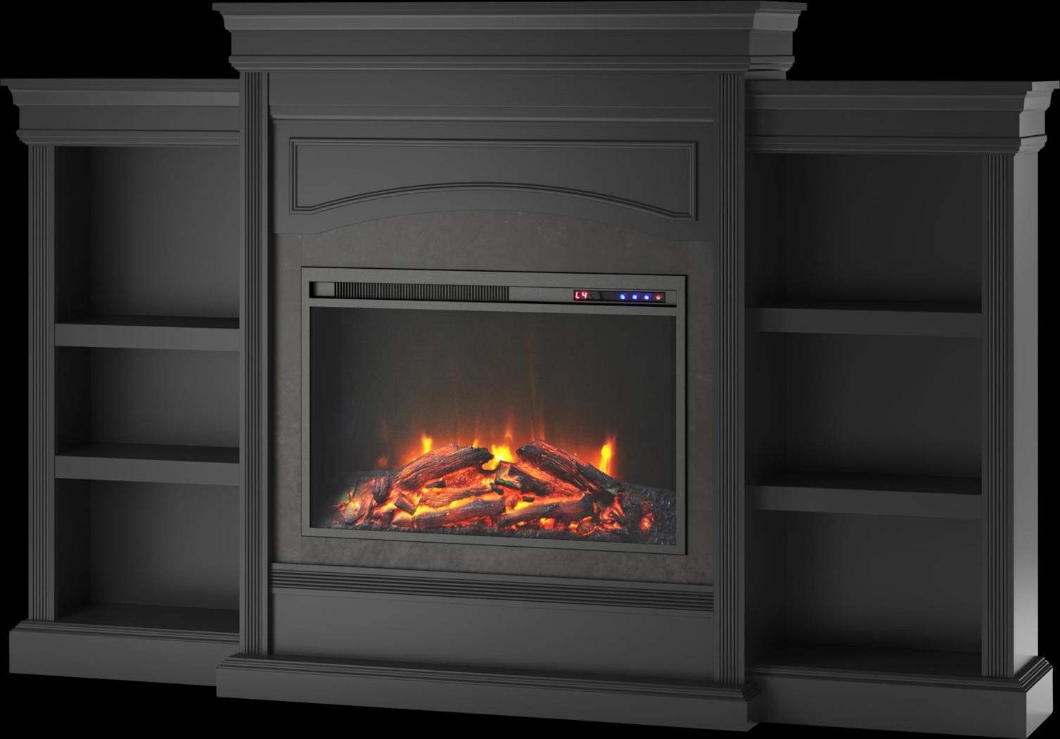 Fannelle Black Electric Fireplace - Thumbnail - Image 2