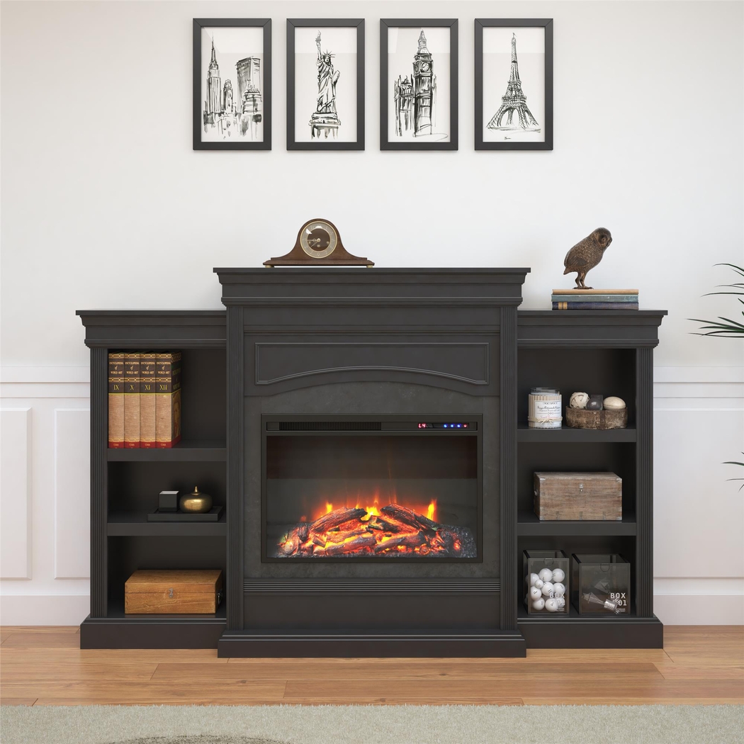 Fannelle Black Electric Fireplace - Thumbnail - Image 4