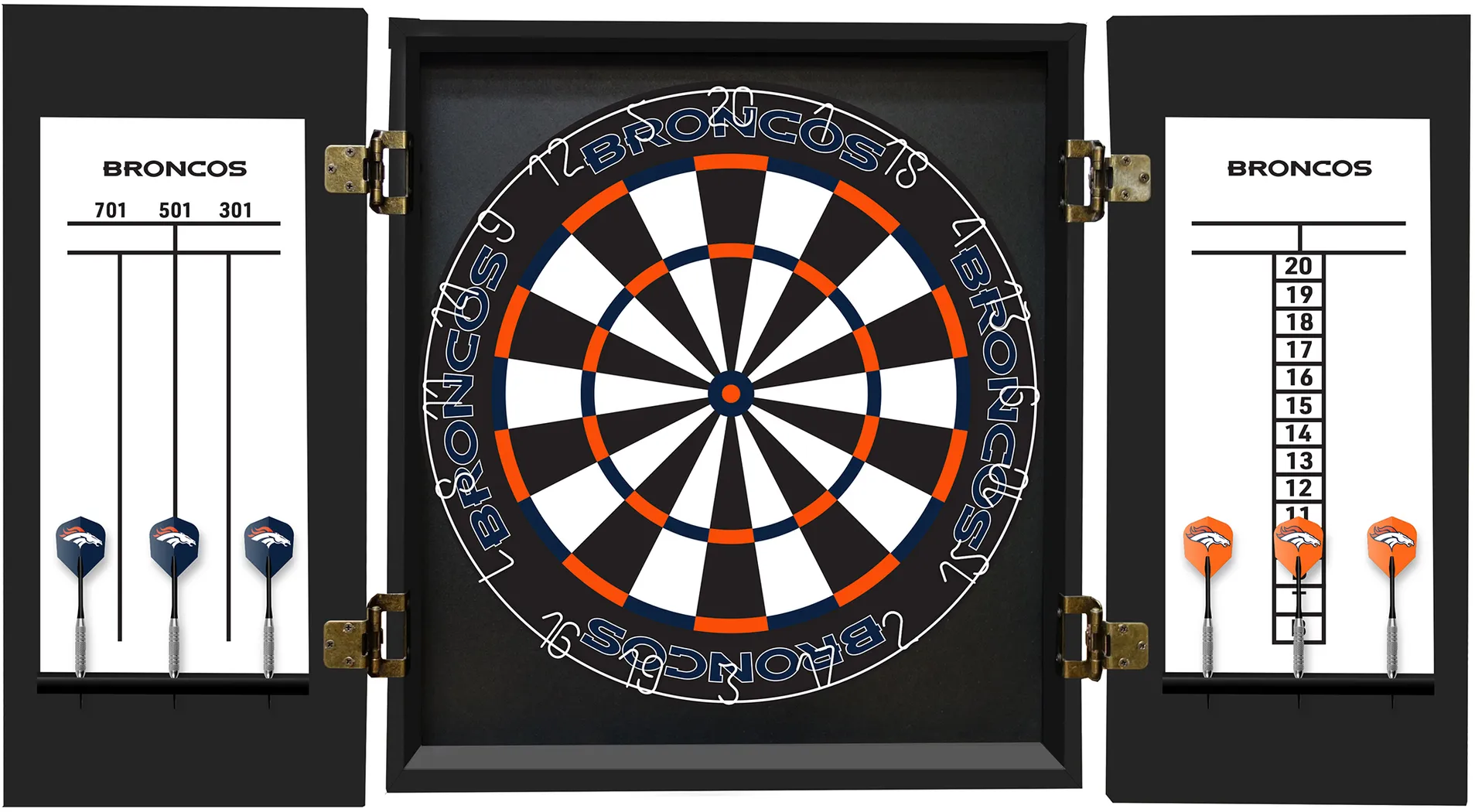 Fan's Choice Black Denver Broncos Dartboard Set - Thumbnail - Image 3