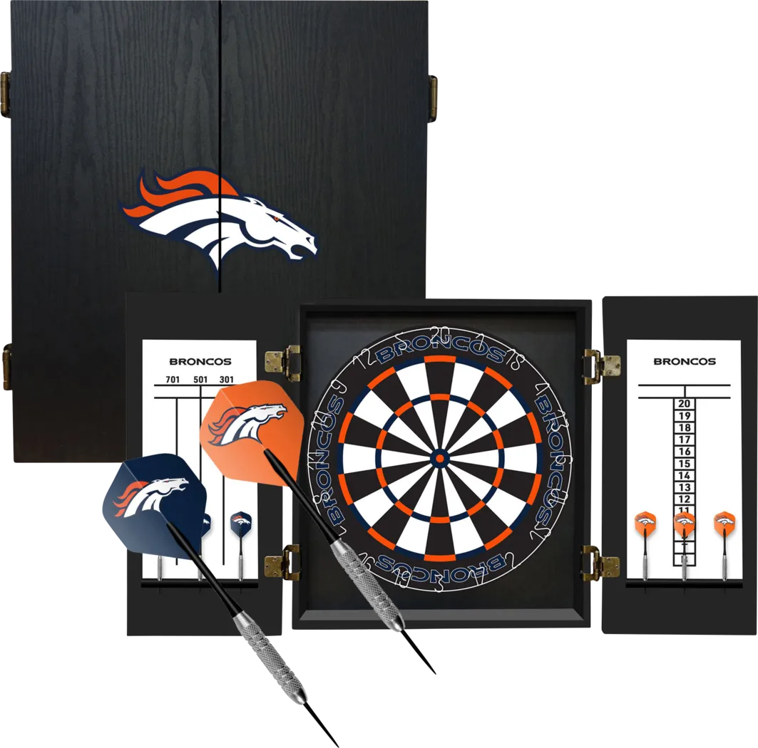 Fan's Choice Black Denver Broncos Dartboard Set - Thumbnail - Image 1