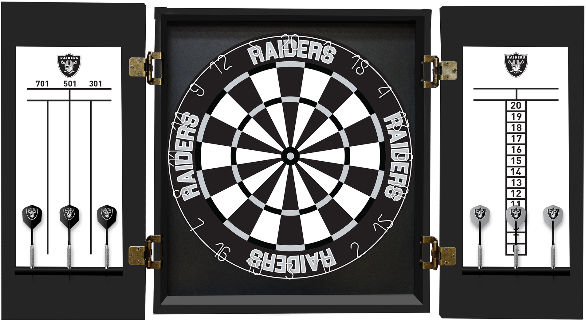 Fan's Choice Black Las Vegas Raiders Dartboard Set - Thumbnail - Image 3