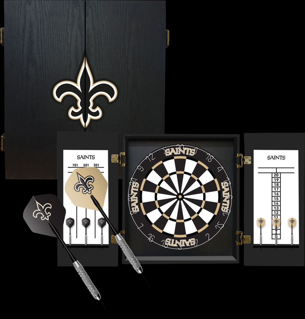 New Orleans Saints Black Dartboard Set - Thumbnail - Image 1