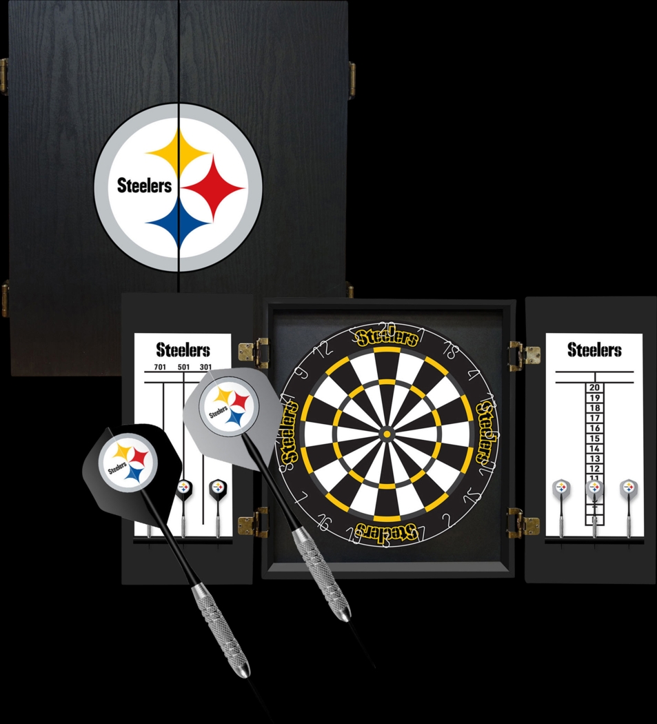Pittsburgh Steelers Black Dartboard Set - Thumbnail - Image 1