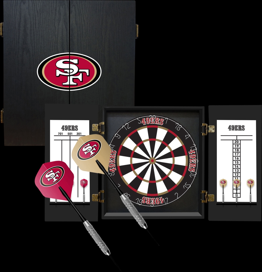 San Francisco 49ers Black Dartboard Set - Thumbnail - Image 1
