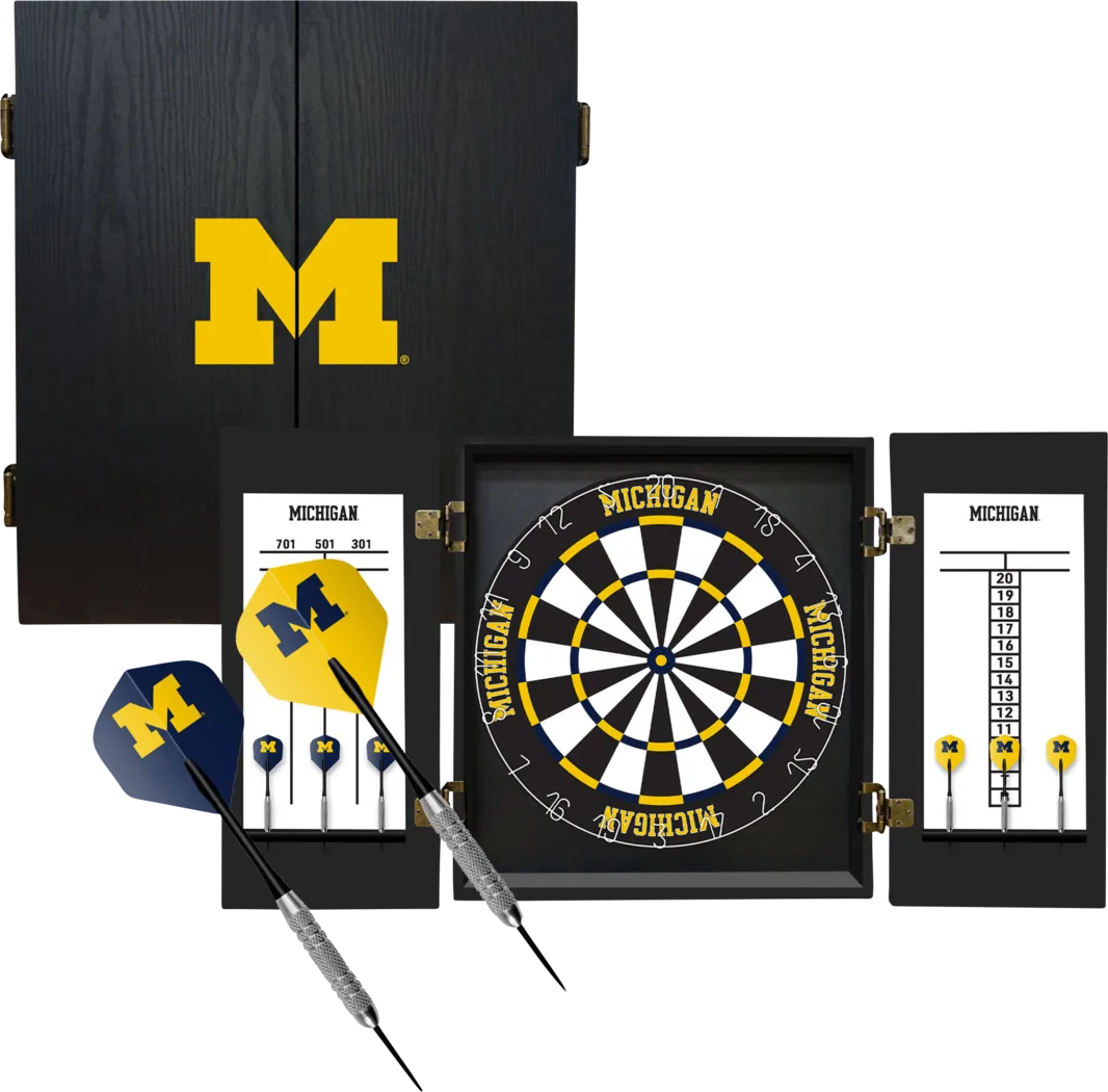 University of Michigan Black Dartboard Set - Thumbnail - Image 1