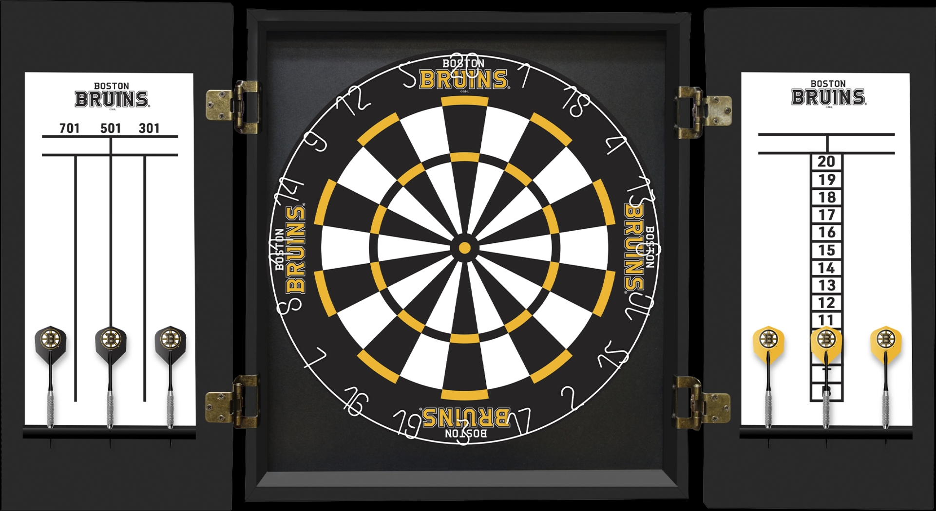 Boston Bruins Black Dartboard Set - Thumbnail - Image 2