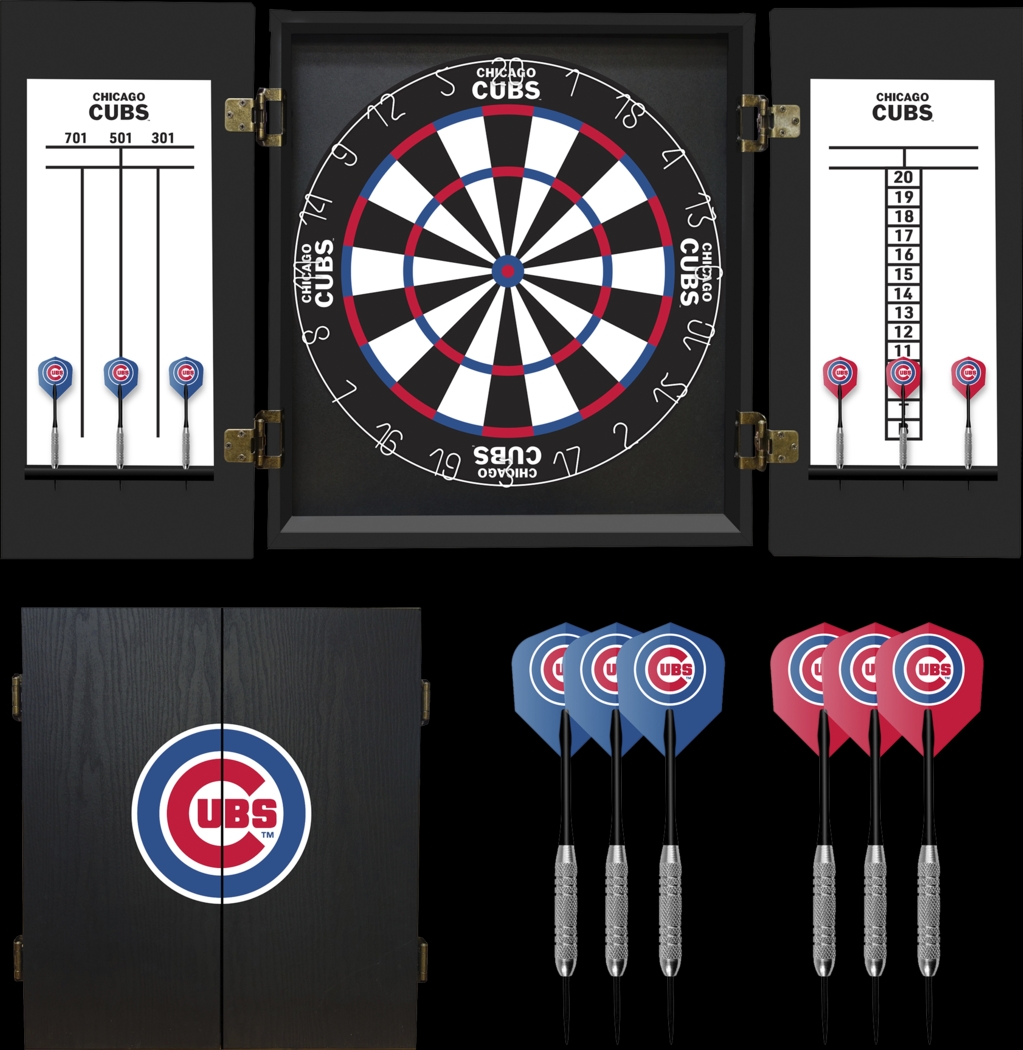 Chicago Cubs Black Dartboard Set - Thumbnail - Image 1