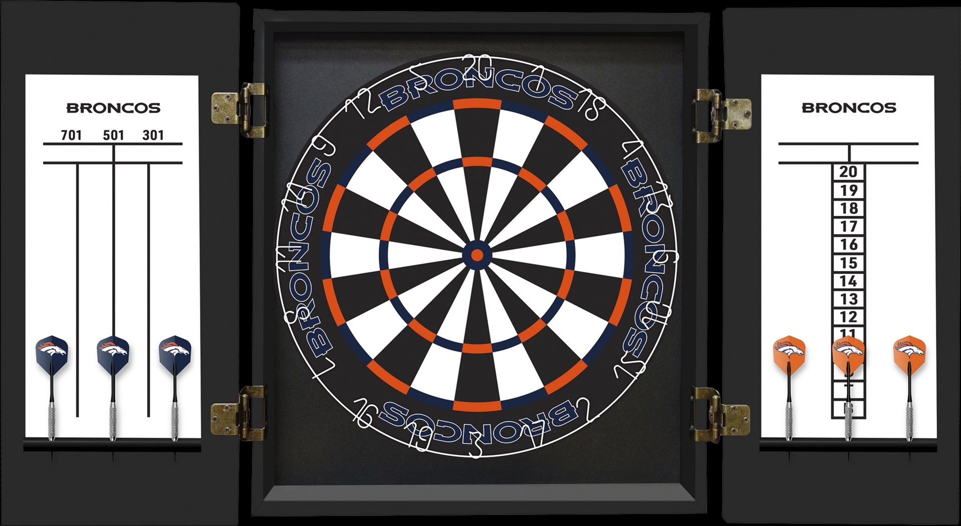 Denver Broncos Black Dartboard Set - Thumbnail - Image 3