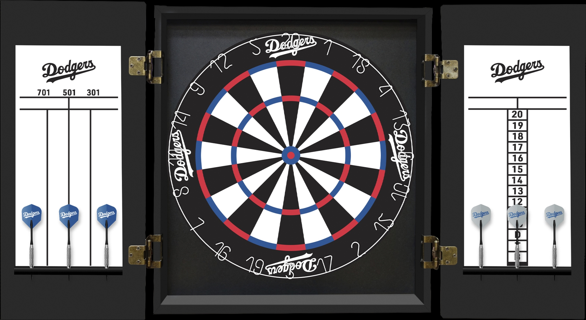 Los Angeles Dodgers Black Dartboard Set - Thumbnail - Image 2