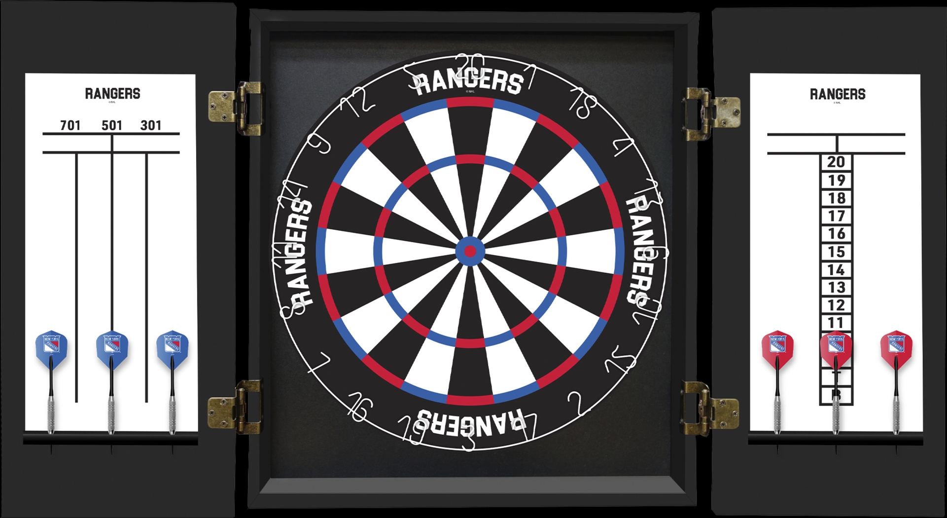 New York Rangers Black Dartboard Set - Thumbnail - Image 4