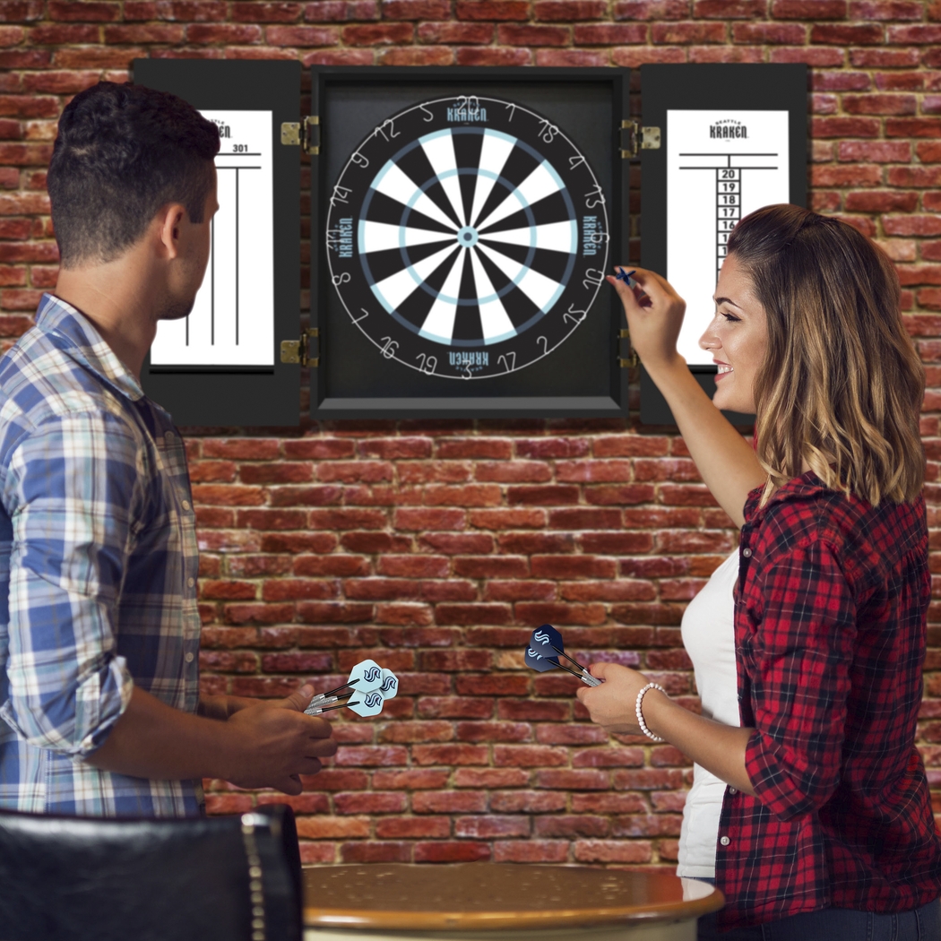 Fan's Choice Seattle Kraken Black Dartboard Set - Thumbnail - Image 2