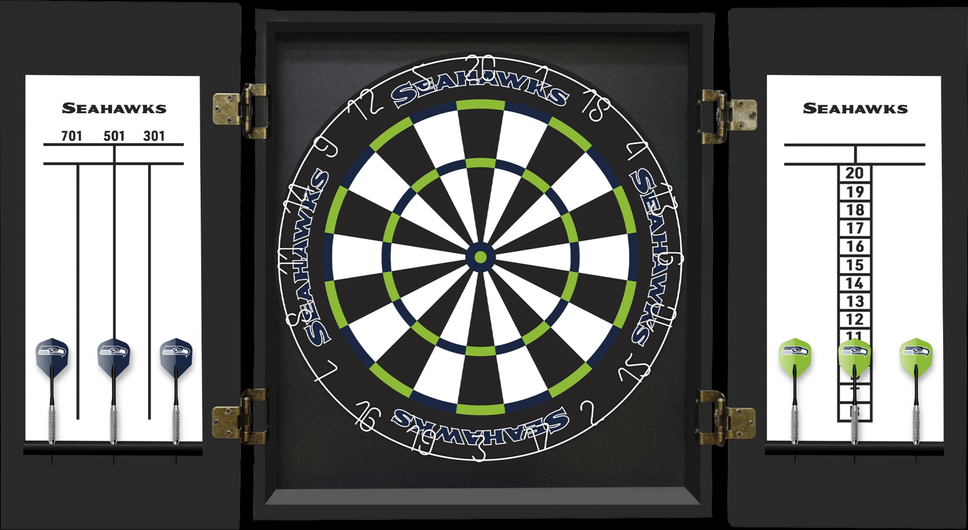 Seattle Seahawks Black Dartboard Set - Thumbnail - Image 3