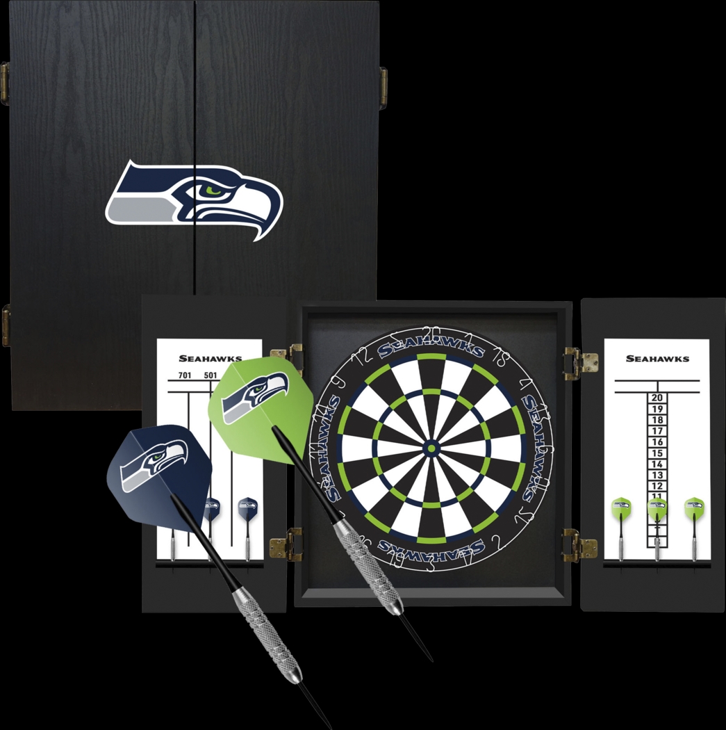Seattle Seahawks Black Dartboard Set - Thumbnail - Image 1