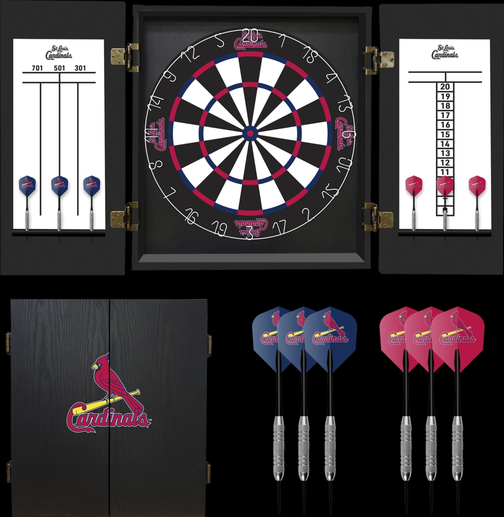 St. Louis Cardinals Black Dartboard Set - Thumbnail - Image 1
