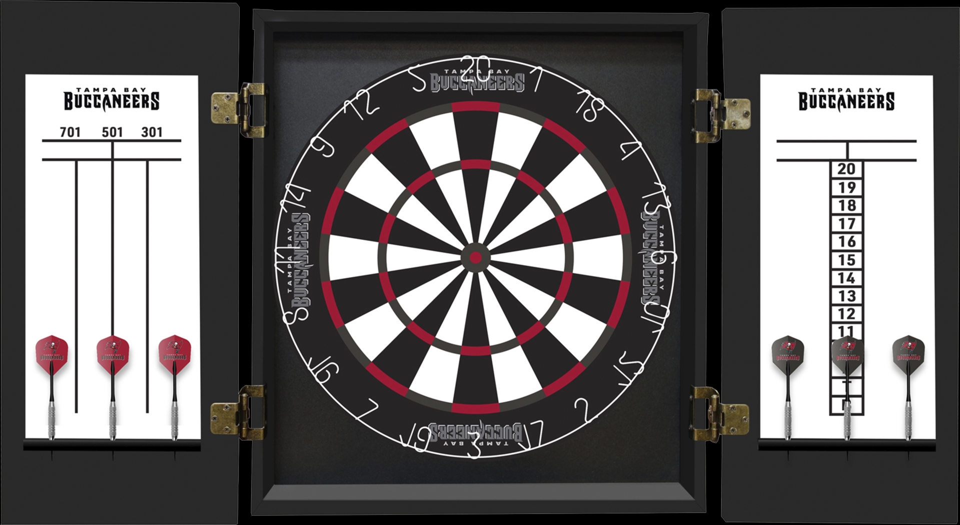Tampa Bay Buccaneers Black Dartboard Set - Thumbnail - Image 2