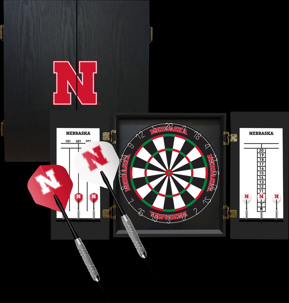 University of Nebraska Black Dartboard Set - Thumbnail - Image 1