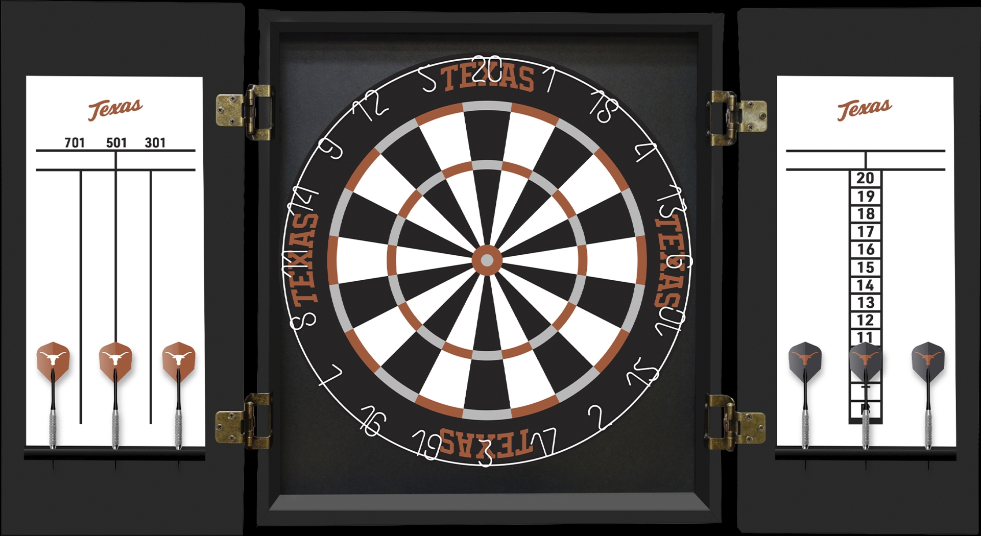 University of Texas Black Dartboard Set - Thumbnail - Image 2