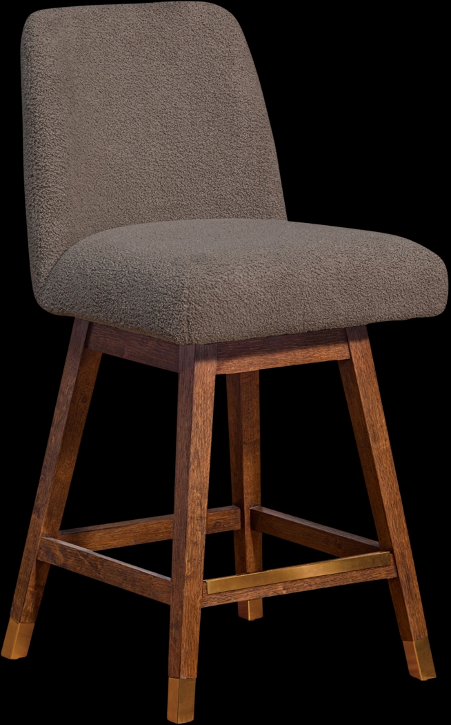 Fanshawe Brown Swivel Counter Stool - Thumbnail - Image 1