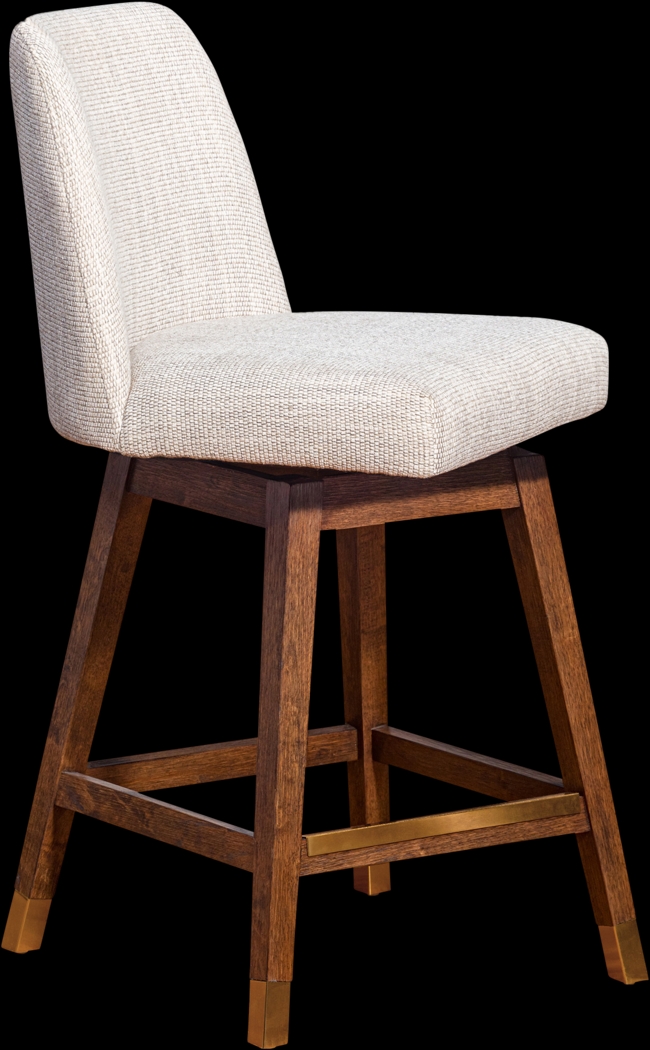 Fanshawe Beige Swivel Counter Stool - Thumbnail - Image 1
