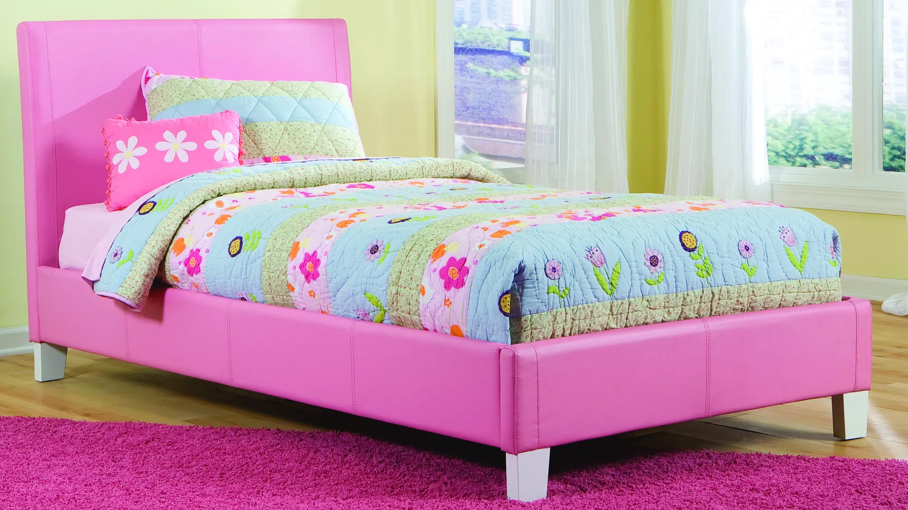 Fantasia Pink Twin Bed - Thumbnail - Image 1