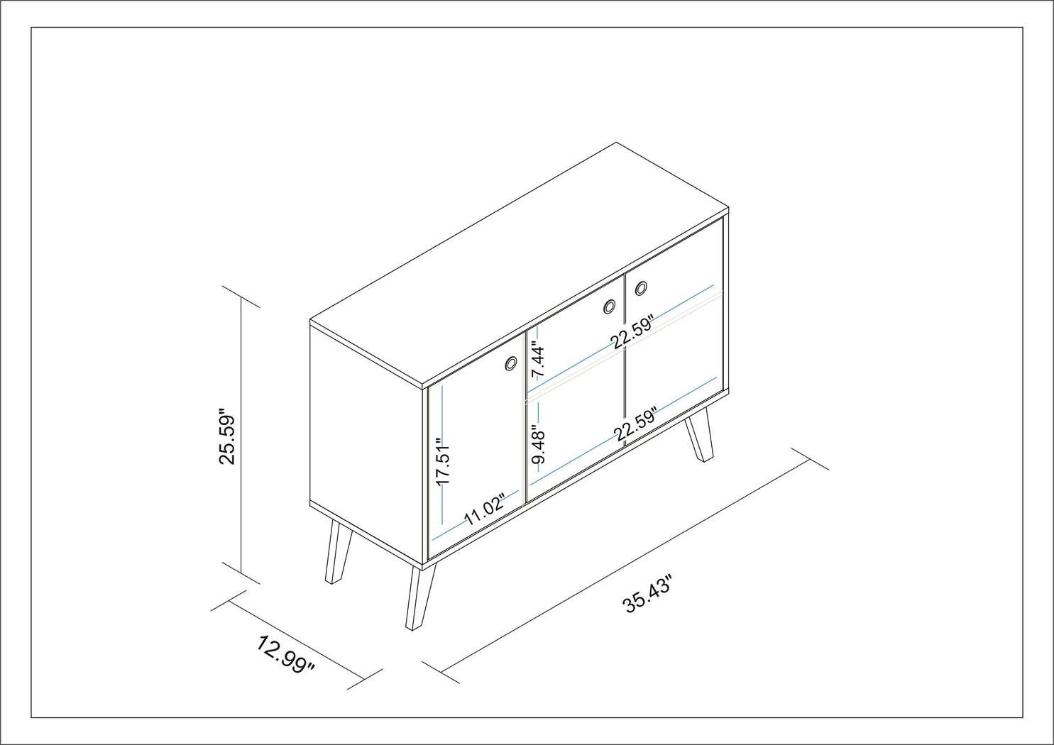 Faringdon White Sideboard - Thumbnail - Image 3