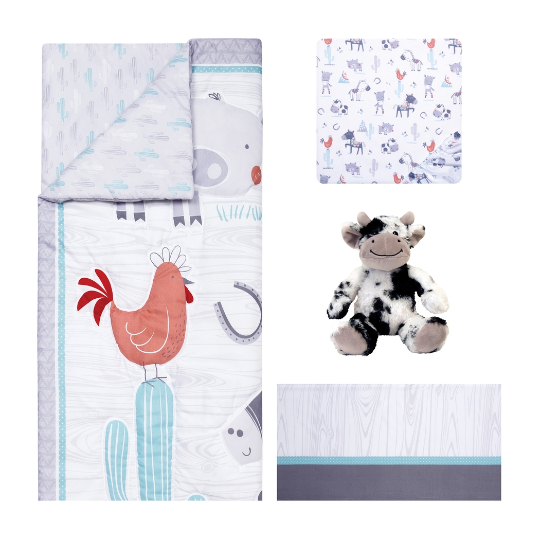 Farm Games White 4 Pc Baby Bedding Set - Thumbnail - Image 2