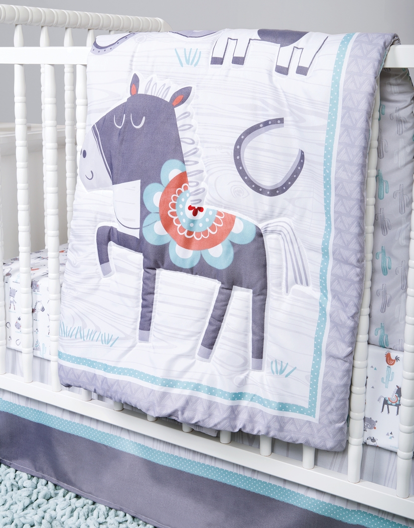 Farm Games White 4 Pc Baby Bedding Set - Thumbnail - Image 11