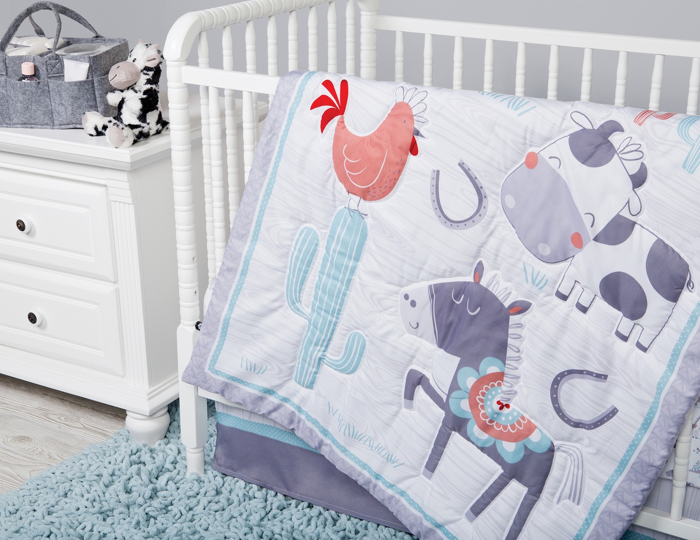 Farm Games White 4 Pc Baby Bedding Set - Thumbnail - Image 8