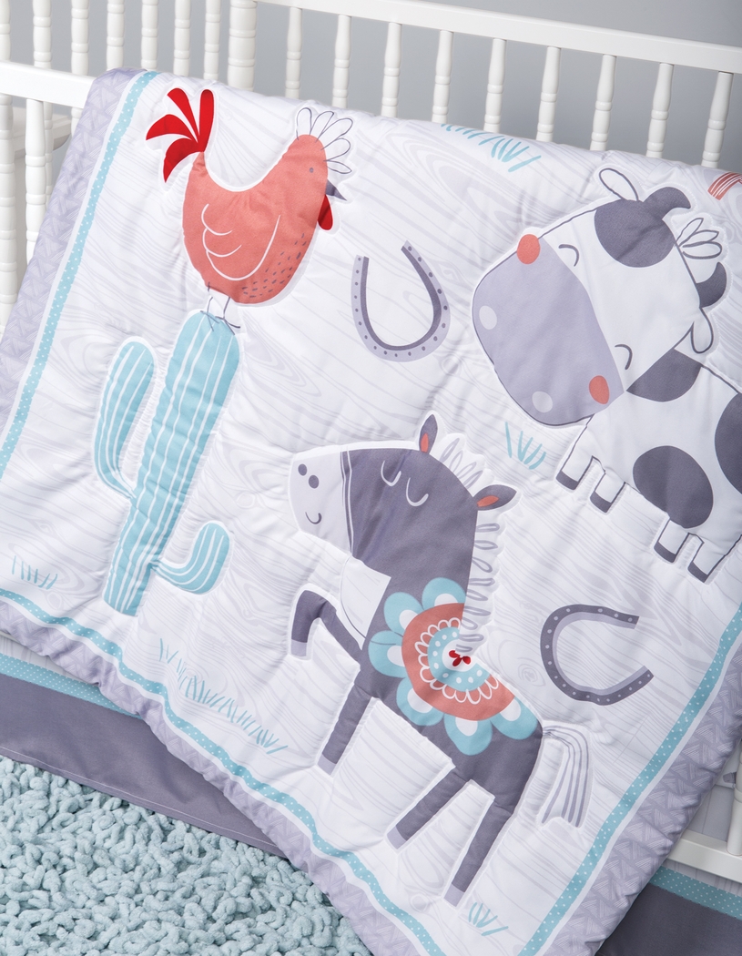 Farm Games White 4 Pc Baby Bedding Set - Thumbnail - Image 10