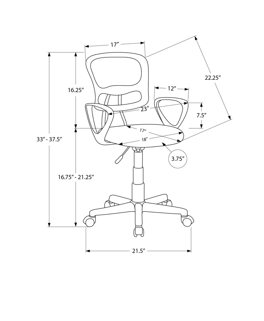 Farnrock Black Desk Chair - Thumbnail - Image 4