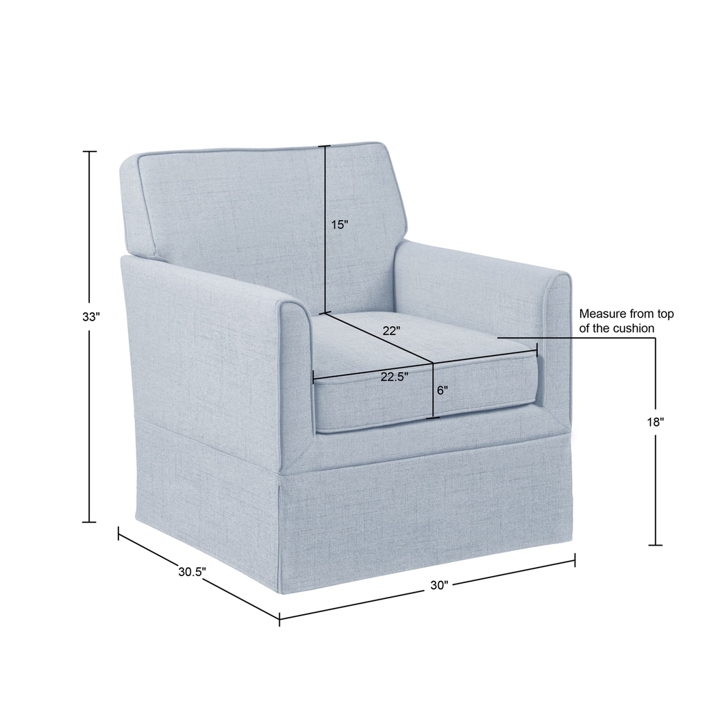 Farnswood Light Blue Accent Chair - Thumbnail - Image 11