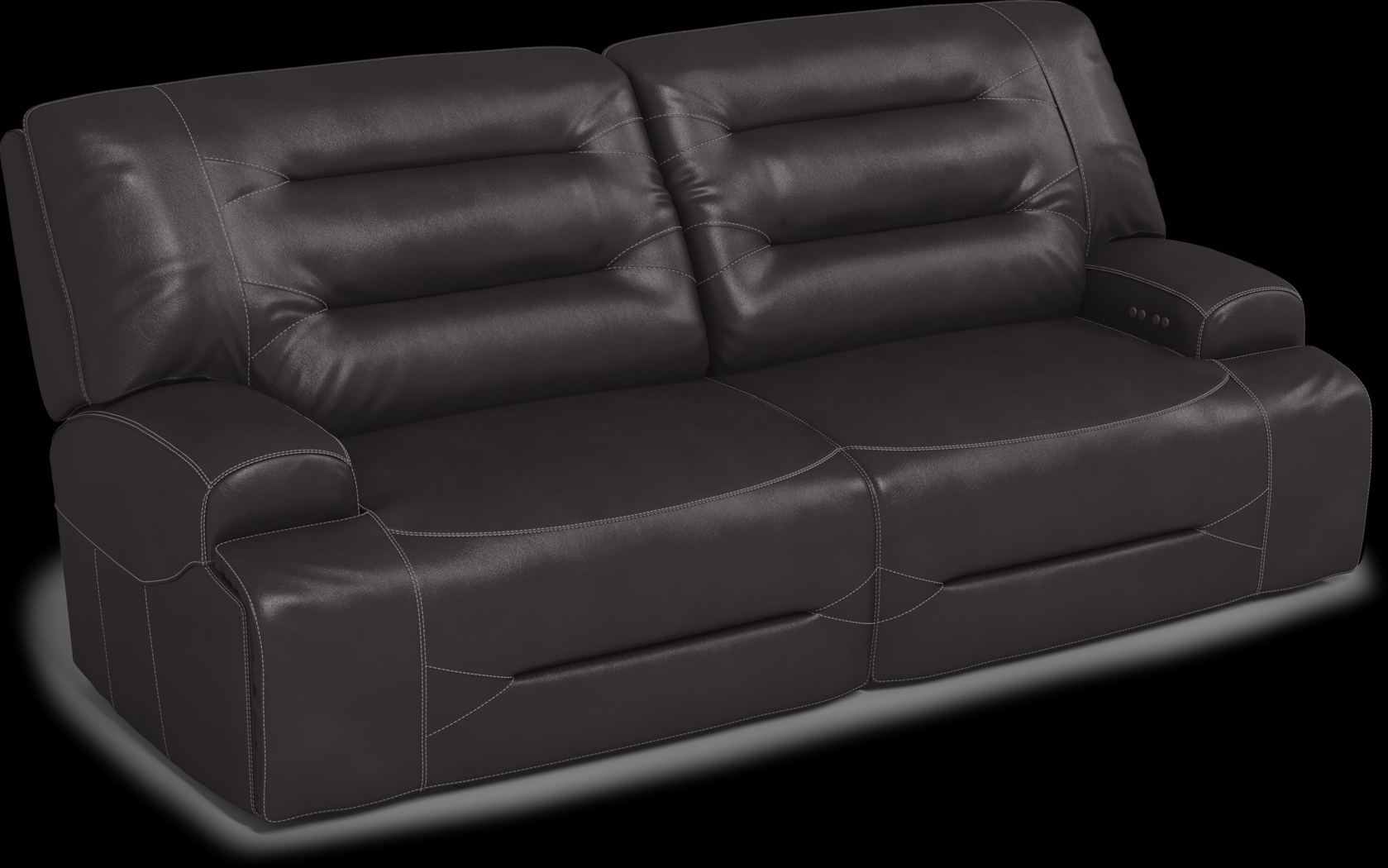 Farona Black Cherry Leather 5 Pc Dual Power Reclining Living Room - Thumbnail - Image 3