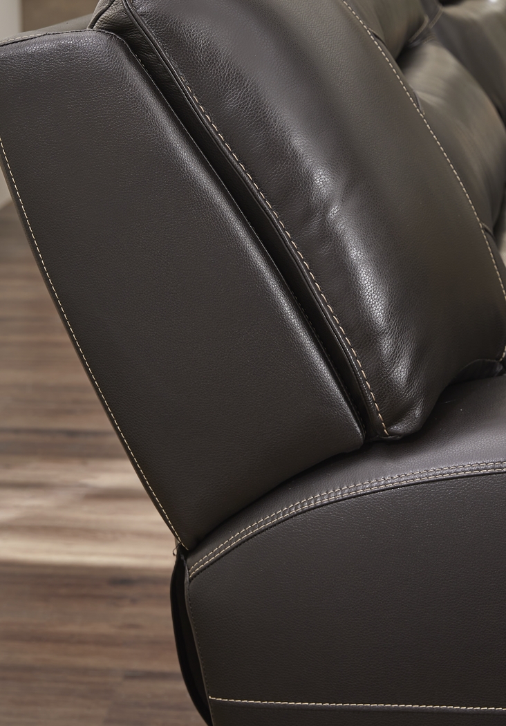 Farona Black Cherry Leather 5 Pc Dual Power Reclining Living Room - Thumbnail - Image 5