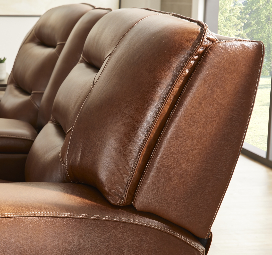 Farona Caramel Leather 7 Pc Dual Power Reclining Living Room - Thumbnail - Image 8